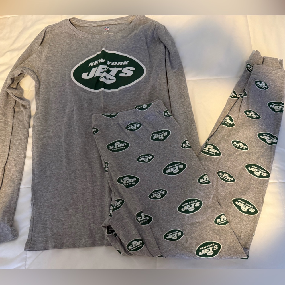 NFL Jets cotton long sleeve pajamas big boys